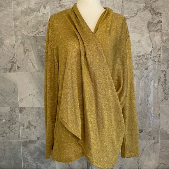 1 State Sparkle Cozy Criss Cross Long Sleeve Top - Picture 2 of 6